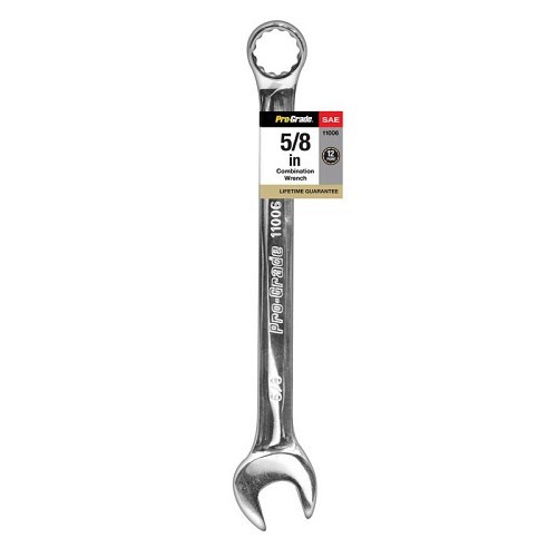 ALLIED INTERNATIONAL 11006 Combination Wrench, Measurement System: SAE, 5/8 in Wrench Opening, 12 Points, Chrome Vanadium Steel, Full Polish Chrome, Specifications Met: ANSI B107.6, No Tether Ready